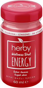 Herby Energy Shot 12'li Paket Enerji Desteği Bitki Bazlı İçecek (12 x 60ml)