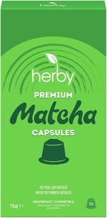 Herby Premium Matcha Kapsül - Nespresso Uyumlu, Sade, 10'lu Paket