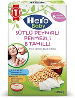 Hero Baby Sütlü 8 Tahıllı Peynirli Pekmezli Kaşık Mama 200 Gr