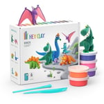 HEY CLAY Dinozorlar Seti - Çocuklar için Hava ile Kuruyan ve Şekil Alan Kil - 15 Kutu Kil Seti ve Şekillendirme Aletleri - 5-7 Yaş Çocuklar için Dinozor Oyuncakları