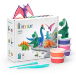 HEY CLAY Dinozorlar Seti - Çocuklar için Hava ile Kuruyan ve Şekil Alan Kil - 15 Kutu Kil Seti ve Şekillendirme Aletleri - 5-7 Yaş Çocuklar için Dinozor Oyuncakları