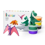 HEY CLAY - Dinozorlar Seti: Pterodactylus, Triceratops, Tyrannosaurus - Yaratıcı Modelleme Hava-Kuru Kil Çocuklar için 6 Kutu