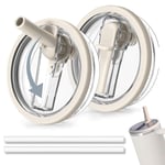 HEYIDAMAI Stanley Cup kapak, 2 adet yedek kapak, 2 pipetli 40 oz bardak için, tekrar kullanılabilir, sızdırmaz ve toz geçirmez stanley kapak, Stanley Cup yedek kapak, Stanley Cup Straw Cover