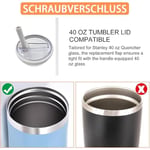 HEYIDAMAI Stanley Cup kapak, 2 adet yedek kapak, 2 pipetli 40 oz bardak için, tekrar kullanılabilir, sızdırmaz ve toz geçirmez stanley kapak, Stanley Cup yedek kapak, Stanley Cup Straw Cover