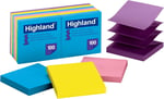 Highland Pop-up-notlar, 7,6 x 7,6 cm, farklı parlak renkler, 12 adet