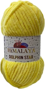 Himalaya Dolphin Star Simli Kadife El Örgü İpliği 100 Gr 92103 Simli Sarı