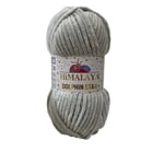 Himalaya Dolphin Star Simli Kadife El Örgü İpliği 100 Gr 92125 Simli Açık Gri