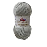 Himalaya Dolphin Star Simli Kadife El Örgü İpliği 100 Gr 92125 Simli Açık Gri