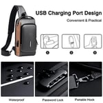 Hırsızlığa karşı askılı çanta, göğüs çantası, omuz çantası, iş çantası, askılı sırt çantası, USB şarj bağlantılı, su geçirmez, seyahat, yürüyüş, çok cepli, omuz çantası