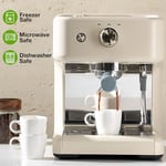Hlukana Porselen Espresso Bardak Seti 4, 4 oz Küçük Kahve Kupaları, Espresso Makinesi ve Kahve Makinesi için Mükemmel Beyaz Demitasse Bardakları, Mikrodalga Bulaşık Makinesinde Yıkanabilir Espresso