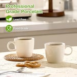 Hlukana Porselen Espresso Bardak Seti 4, 4 oz Küçük Kahve Kupaları, Espresso Makinesi ve Kahve Makinesi için Mükemmel Beyaz Demitasse Bardakları, Mikrodalga Bulaşık Makinesinde Yıkanabilir Espresso