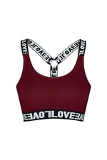 HNX Pamuklu Çıkarılabilir Kaplı LOVE Lastik Halka Detaylı Çapraz Askı Kadın Büstiyer