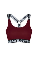 HNX Pamuklu Çıkarılabilir Kaplı LOVE Lastik Halka Detaylı Çapraz Askı Kadın Büstiyer