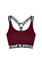 HNX Pamuklu Çıkarılabilir Kaplı LOVE Lastik Halka Detaylı Çapraz Askı Kadın Büstiyer