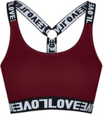 HNX Pamuklu Çıkarılabilir Kaplı LOVE Lastik Halka Detaylı Çapraz Askı Kadın Büstiyer