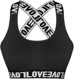 HNX Pamuklu LOVE Lastik Çapraz Askılı Pedli Kadın Büstiyer L hnxNM593