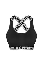 HNX Pamuklu LOVE Lastik Çapraz Askılı Pedli Kadın Büstiyer L hnxNM593