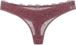 HNX UNDERWEAR 2'li Önü Dantel Arkası Çift Kat Pamuklu Tanga Kadın Külot Pudra Mor XL hnxNM7601