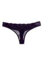 HNX UNDERWEAR 2'li Önü Dantel Arkası Çift Kat Pamuklu Tanga Kadın Külot Pudra Mor XL hnxNM7601