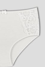 HNX UNDERWEAR 2'li Yüksek Bel Büyük Beden Yanları Dantel Detaylı Pamuklu Bato Kadın Külot Siyah Ekru 2XL hnxNM2248