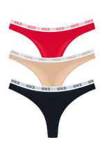 HNX UNDERWEAR 3'lü Spor String Külot Lacivert Kırmızı Kahve M hnxNM7934