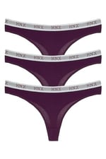 HNX UNDERWEAR 3'lü Spor String Külot Mor L hnxNM7962