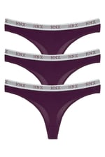 HNX UNDERWEAR 3'lü Spor String Külot Mor L hnxNM7962