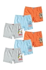 HNX UNDERWEAR 6'lı Pamuklu Baskılı Erkek Çocuk Boxer Külot Karışık-3 10-11 Yaş hnxNM763
