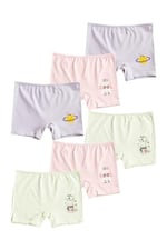 HNX UNDERWEAR 6'lı Pamuklu Baskılı Kız Çocuk Boxer Külot Karışık-3 8-9 Yaş hnxNM748