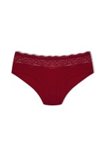 HNX UNDERWEAR Beli Dantelli Yarım Şort Kadın Boxer Külot Bordo L hnxNM6074