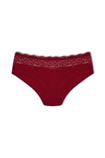 HNX UNDERWEAR Beli Dantelli Yarım Şort Kadın Boxer Külot Bordo L hnxNM6074