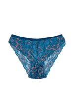 HNX UNDERWEAR Çift Renk Dantelli Kadın Külot (Petrol)