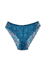 HNX UNDERWEAR Çift Renk Dantelli Kadın Külot (Petrol)