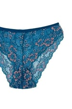 HNX UNDERWEAR Çift Renk Dantelli Kadın Külot (Petrol)