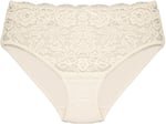 HNX UNDERWEAR Dantelli Yüksek Bel Büyük Beden Bato Kadın Külot Ekru XXL hnxNM3056