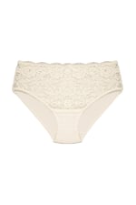 HNX UNDERWEAR Dantelli Yüksek Bel Büyük Beden Bato Kadın Külot Ekru XXL hnxNM3056