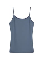 HNX UNDERWEAR Pamuklu Fitilli Dokulu İnce Askılı Kadın Atlet (Denim, M)
