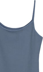 HNX UNDERWEAR Pamuklu Fitilli Dokulu İnce Askılı Kadın Atlet (Denim, M)
