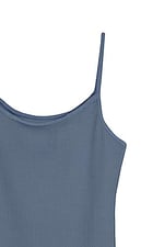HNX UNDERWEAR Pamuklu Fitilli Dokulu İnce Askılı Kadın Atlet (Denim, M)
