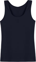 HNX UNDERWEAR Pamuklu Kalın Askılı Kadın Atlet (Lacivert, M)