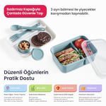 Hobby Life Lunch To Go 3 Bölmeli Beslenme Kabı – Sosluklu, Sızdırmaz Kapak, BPA İçermez, 920 ml + 40 ml (Pembe)