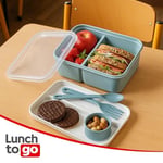 Hobby Life Lunch To Go 3 Bölmeli Beslenme Kabı – Sosluklu, Sızdırmaz Kapak, BPA İçermez, 920 ml + 40 ml (Pembe)