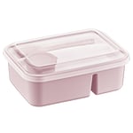 Hobby Life Lunch To Go 3 Bölmeli Beslenme Kabı – Sosluklu, Sızdırmaz Kapak, BPA İçermez, 920 ml + 40 ml (Pembe)