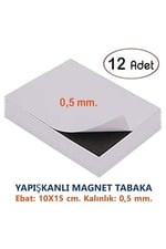 Hobialem 12 Adet - Arkası Yapışkanlı Fotoğraf Magneti, 10X15 Cm, Levha Foto Magnet