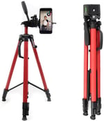 Hobimtek 3366 Alüminyum Cep Telefonu İçin Su Terazili Tripod 140 Cm Pro (Kırmızı)