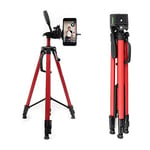 Hobimtek 3366 Alüminyum Cep Telefonu İçin Su Terazili Tripod 140 Cm Pro (Kırmızı)