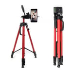 Hobimtek 3366 Alüminyum Cep Telefonu İçin Su Terazili Tripod 140 Cm Pro (Kırmızı)