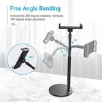 Hobimtek HT-45 Metal Cep Telefonu ve Tablet Standı Döner Başlıklı 360 Derece Döner 4,7-10,5 inch Uyumlu