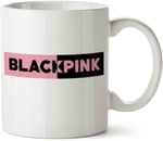 HobiShop(5663) Black Pink Logo Porselen Kupa Bardak Beyaz