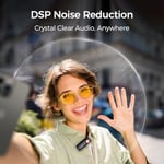hohem Mic-01 Kablosuz Yaka Mikrofonu, Anında Eşleştirme, DSP Gürültü Engelleme, 20 Saat Pil Ömrü, PC Android Kamera Gimbal için Mini Mikrofon, Video Kaydı/Röportaj, 2 TX+1 RX+Şarj Kutusu